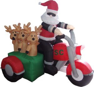 Secure Christmas motorbike inflatables