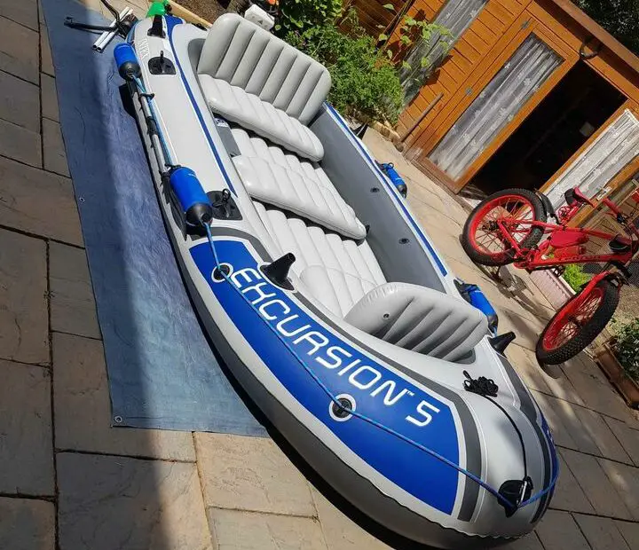intex excursion 5 boat with jet motor